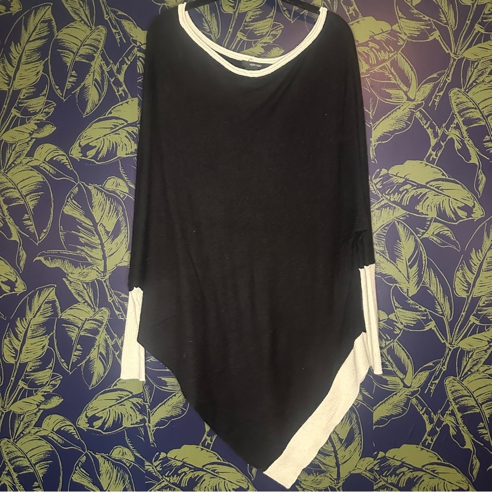 Vertigo Cowl Neck Long Sleeve Off Shoulder Cape Sweater